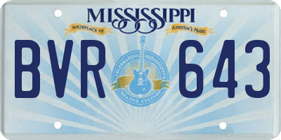 MS license plate BVR643