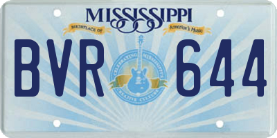 MS license plate BVR644