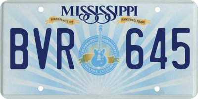 MS license plate BVR645