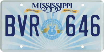 MS license plate BVR646
