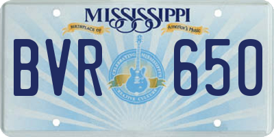 MS license plate BVR650