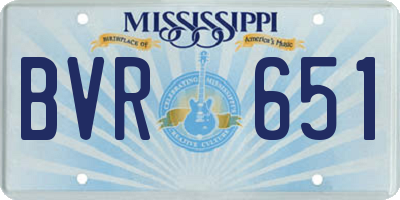MS license plate BVR651
