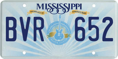 MS license plate BVR652