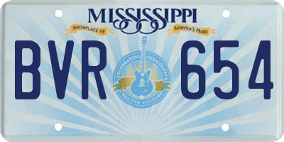MS license plate BVR654