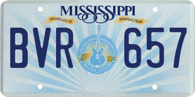 MS license plate BVR657