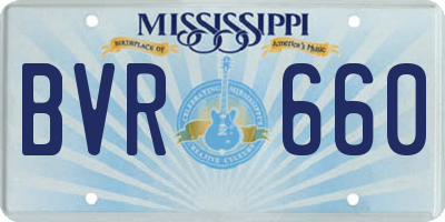MS license plate BVR660
