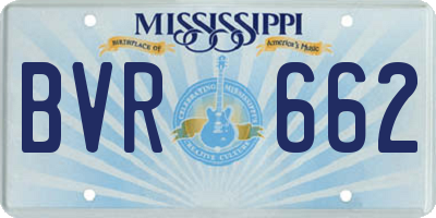 MS license plate BVR662