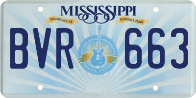MS license plate BVR663