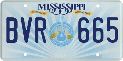 MS license plate BVR665