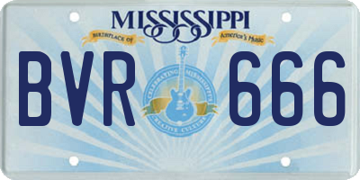 MS license plate BVR666