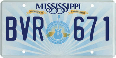 MS license plate BVR671