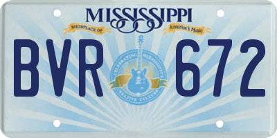 MS license plate BVR672