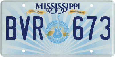 MS license plate BVR673