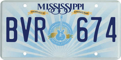 MS license plate BVR674