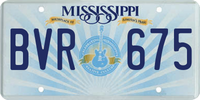 MS license plate BVR675