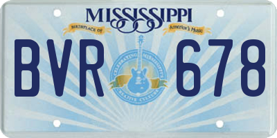 MS license plate BVR678