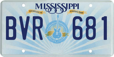 MS license plate BVR681