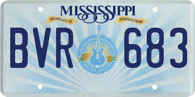 MS license plate BVR683