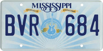 MS license plate BVR684