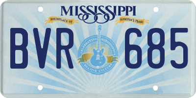 MS license plate BVR685