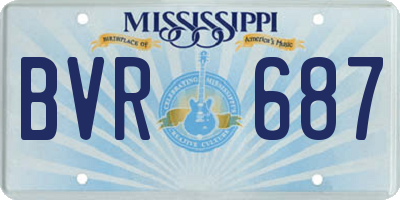 MS license plate BVR687