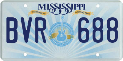 MS license plate BVR688