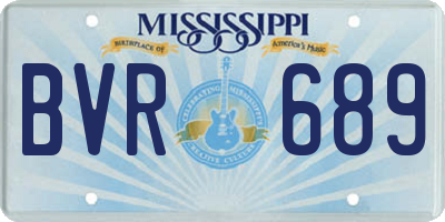 MS license plate BVR689