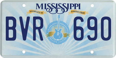 MS license plate BVR690
