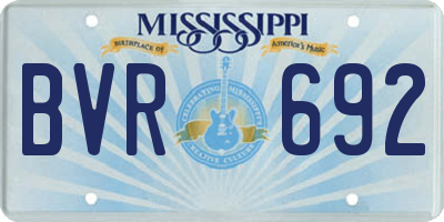 MS license plate BVR692