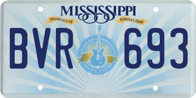 MS license plate BVR693