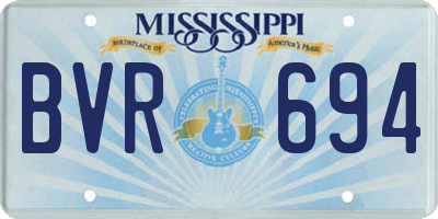 MS license plate BVR694
