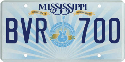 MS license plate BVR700