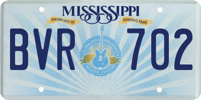 MS license plate BVR702