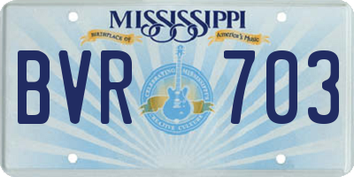 MS license plate BVR703