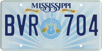 MS license plate BVR704