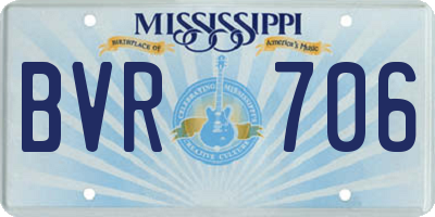 MS license plate BVR706