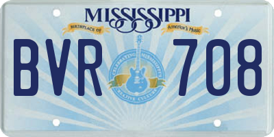 MS license plate BVR708