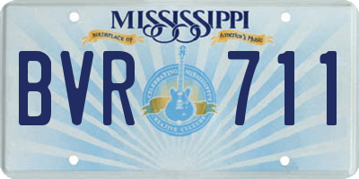 MS license plate BVR711
