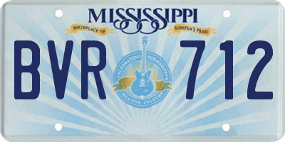 MS license plate BVR712