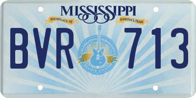 MS license plate BVR713