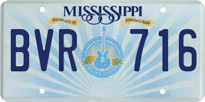 MS license plate BVR716
