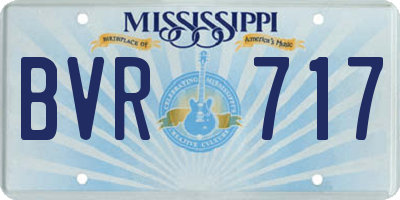 MS license plate BVR717