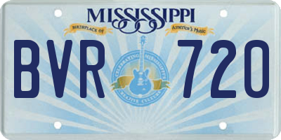 MS license plate BVR720