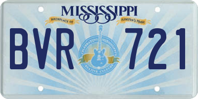 MS license plate BVR721