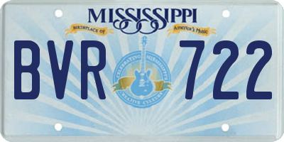 MS license plate BVR722