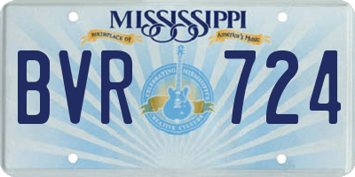 MS license plate BVR724