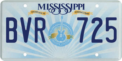 MS license plate BVR725