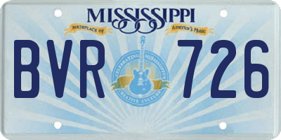 MS license plate BVR726