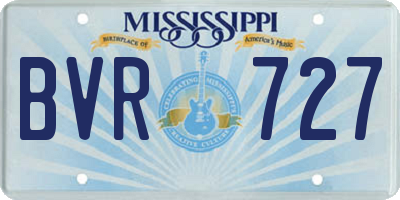 MS license plate BVR727