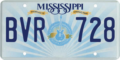 MS license plate BVR728